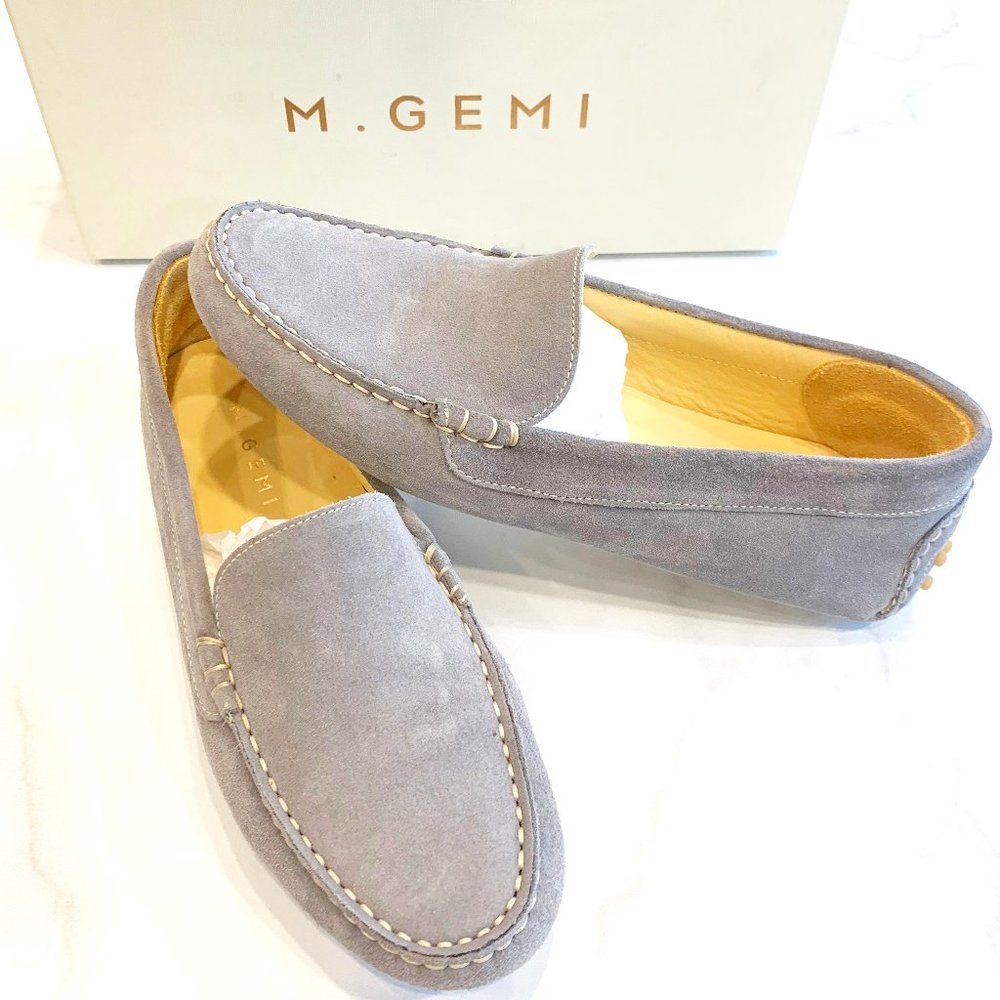 M. Gemi Felize Gray Suede Moccasin Driving Loafer